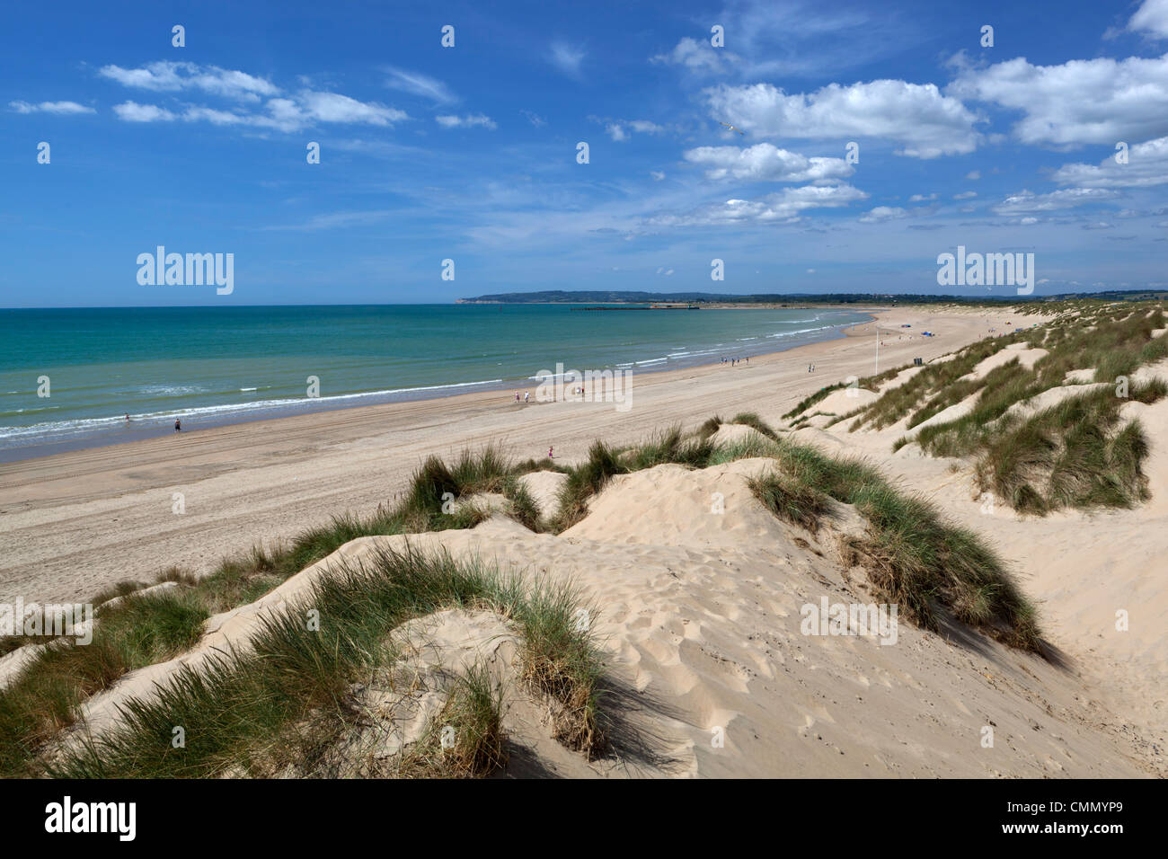 Camber Sands and sand dunes, Camber, East Sussex, England, United Kingdom, Europe Stock Photo