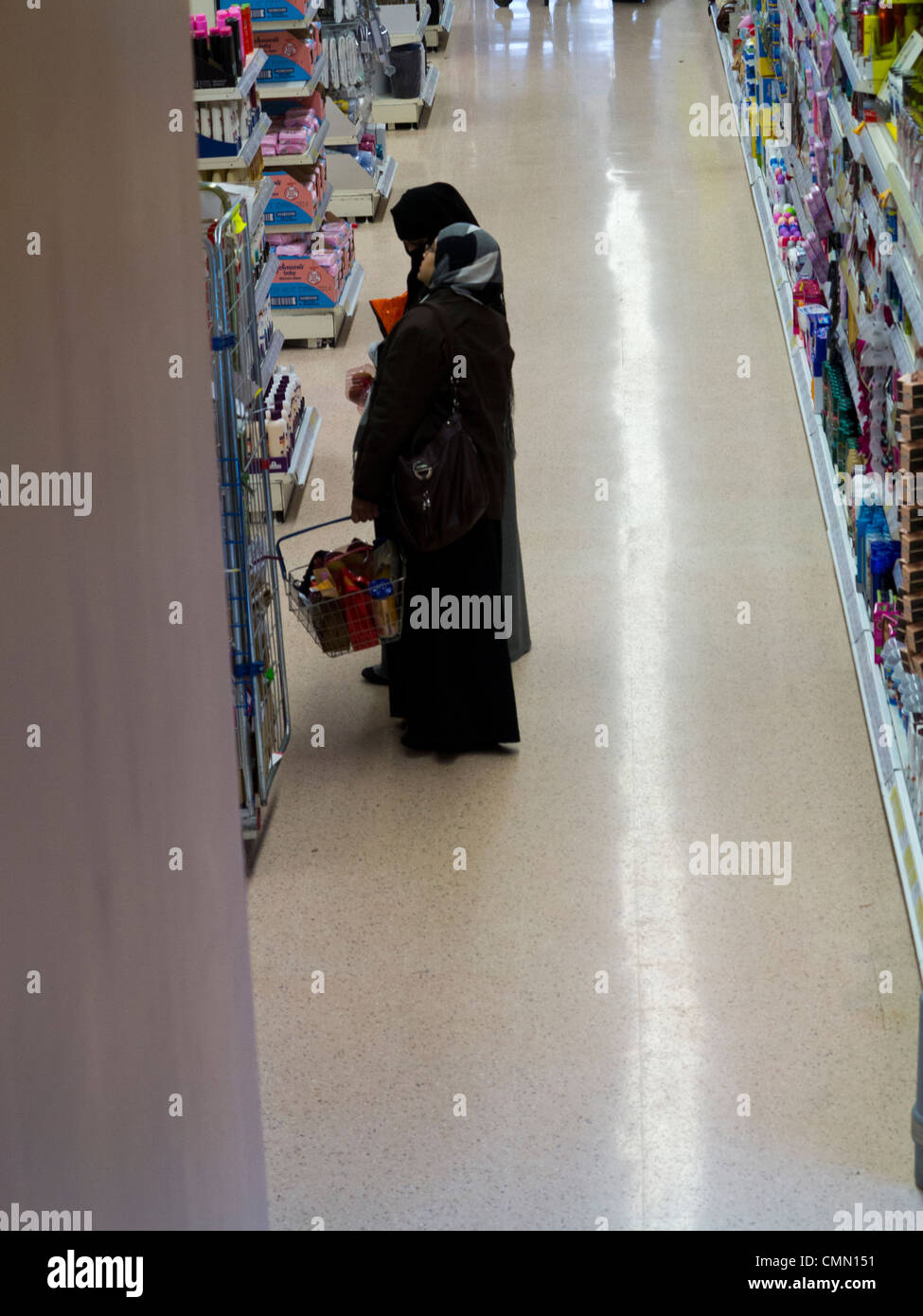 Two Moslem women shopping Stock Photo
