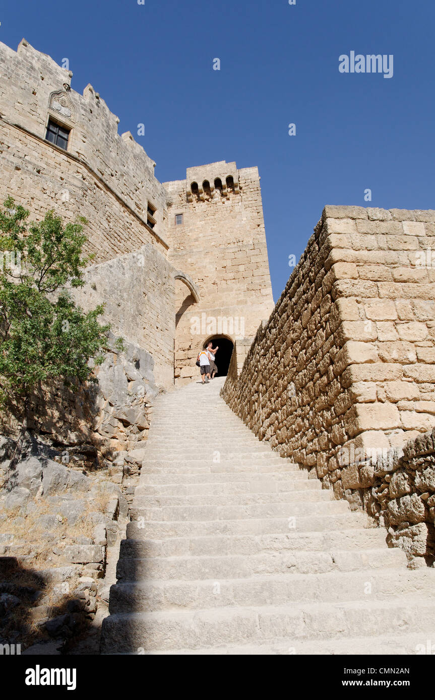 Rhoades Steps Steep steps acropolis lindos lindos hi-res stock photography and images ...
