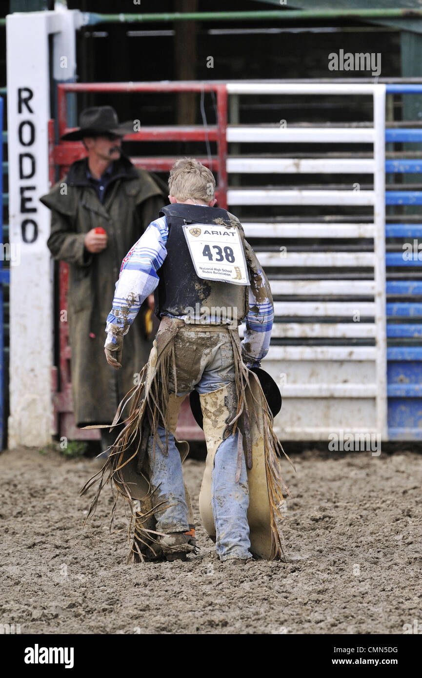 USA, Salmon, Idaho, Bronc Riding, High School Rodeo Stock Photo Alamy