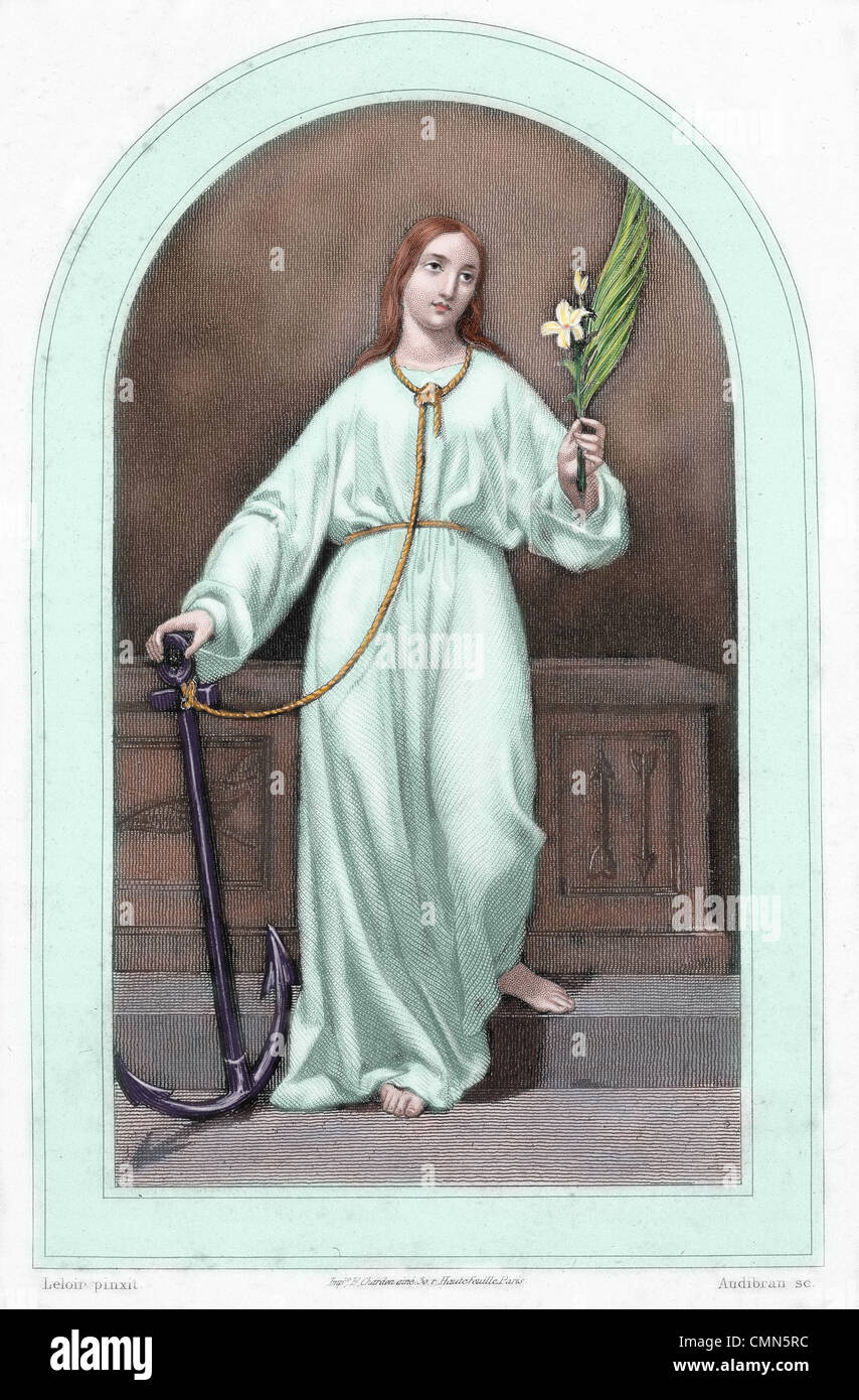 Saint Philomena (291?-304?). Virgin martyr saint of the Catholic Church. Stock Photo