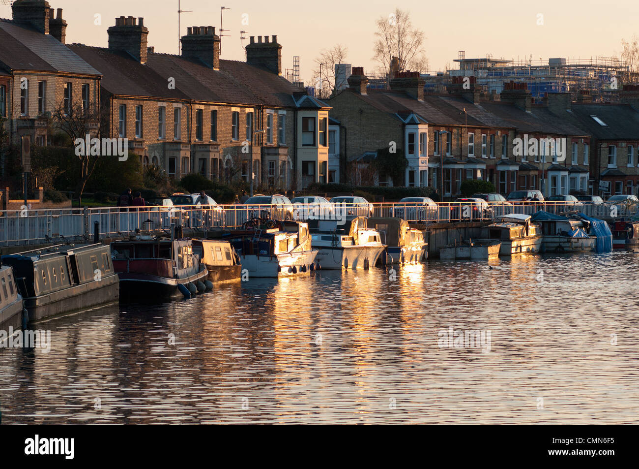 Riverside, Cambridge at sunset. England Stock Photo Alamy