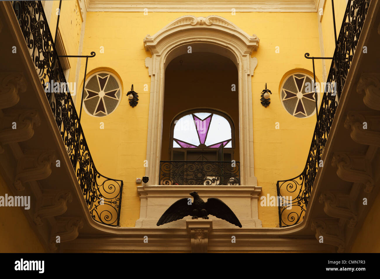 Interior detail of an Old Building in Valletta, Island of Malta Stock Photo