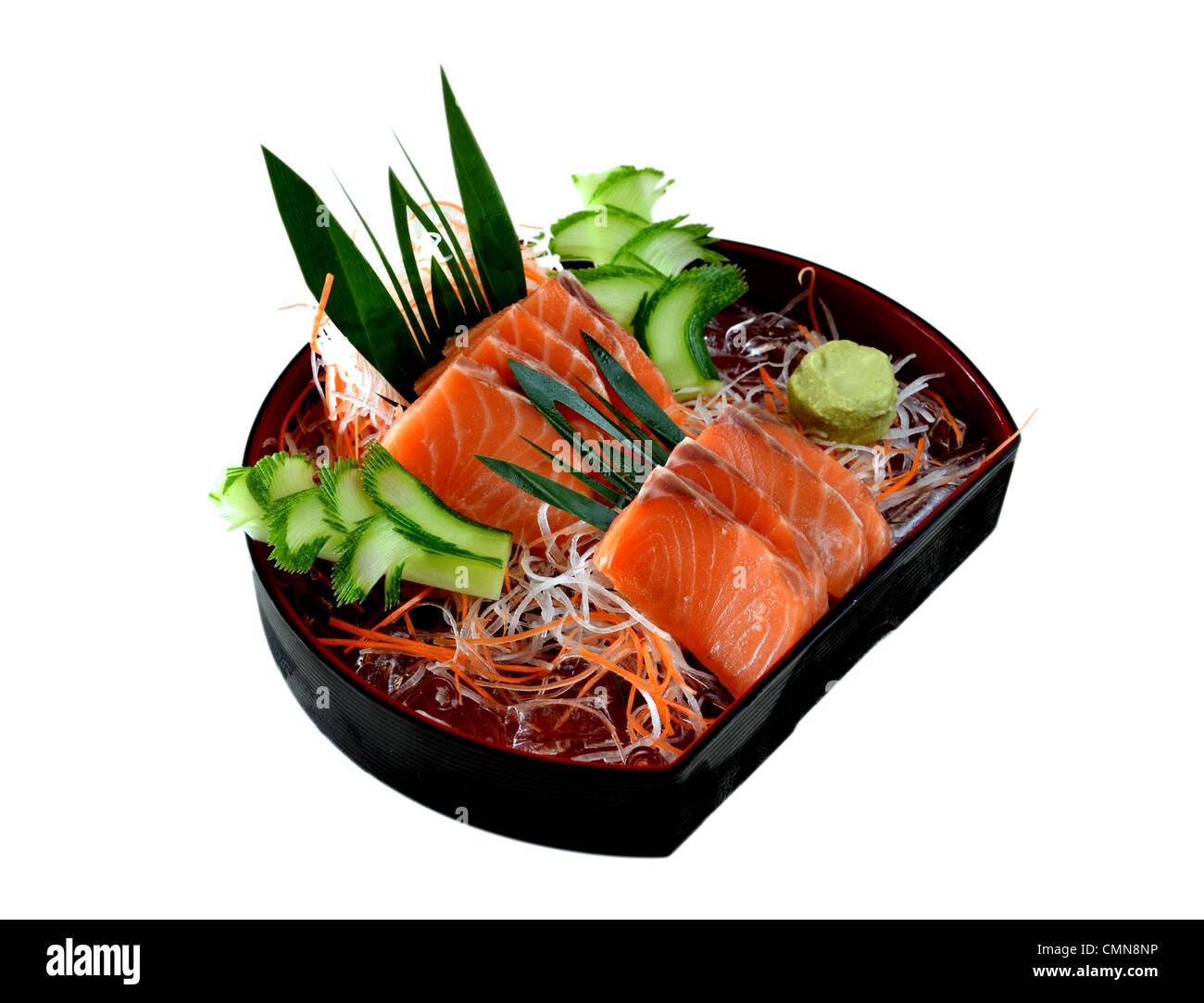 Fresh salmon sashimi with vegetable Stock Photo Alamy