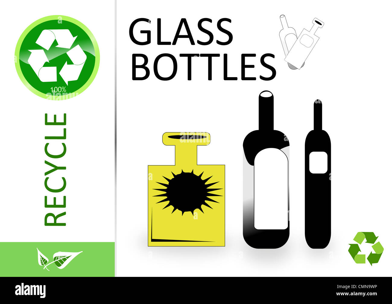 Please recycle glass and bottles Stock Photo Alamy