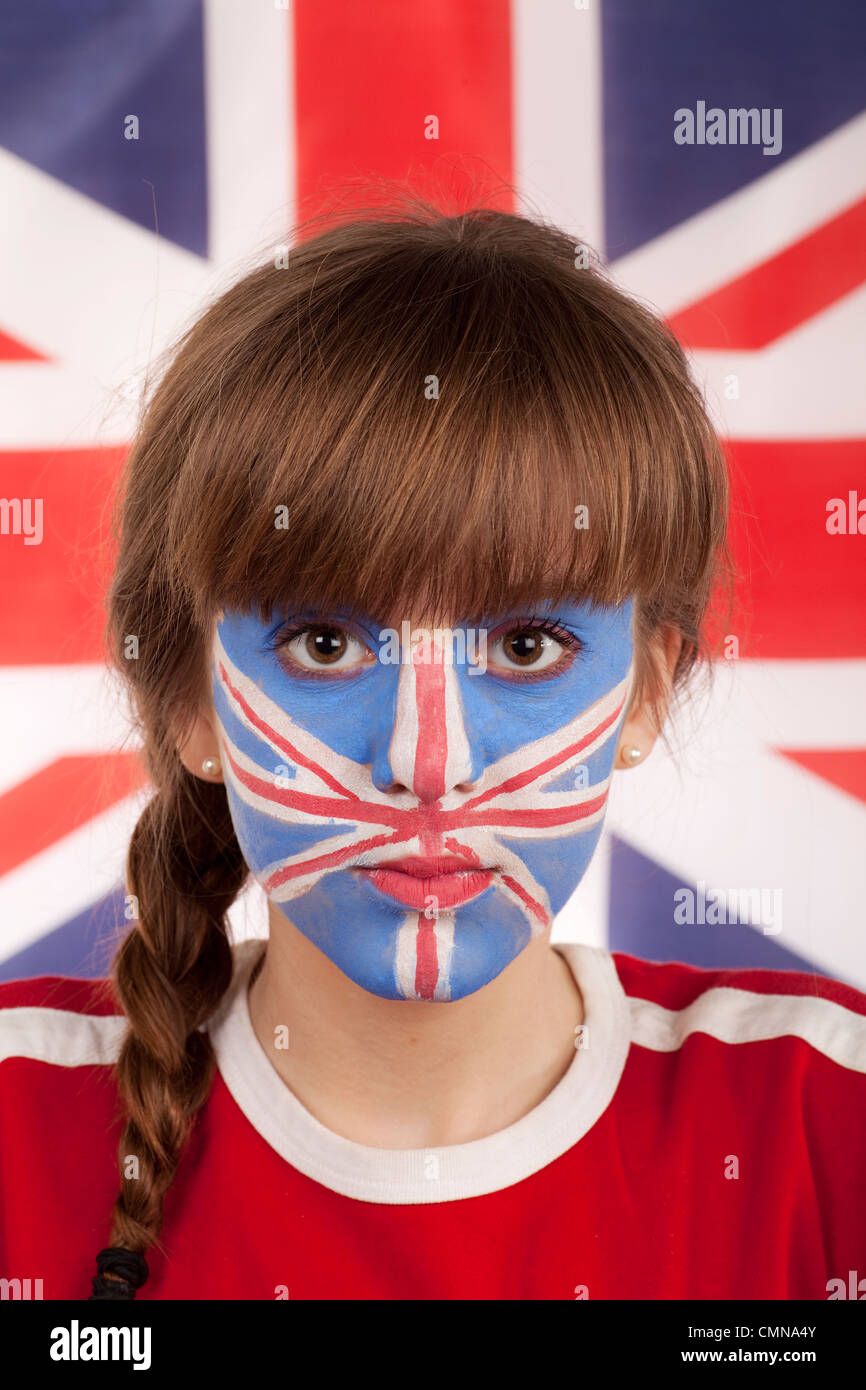 England Flag Face Paint High Resolution Stock Photography and Images