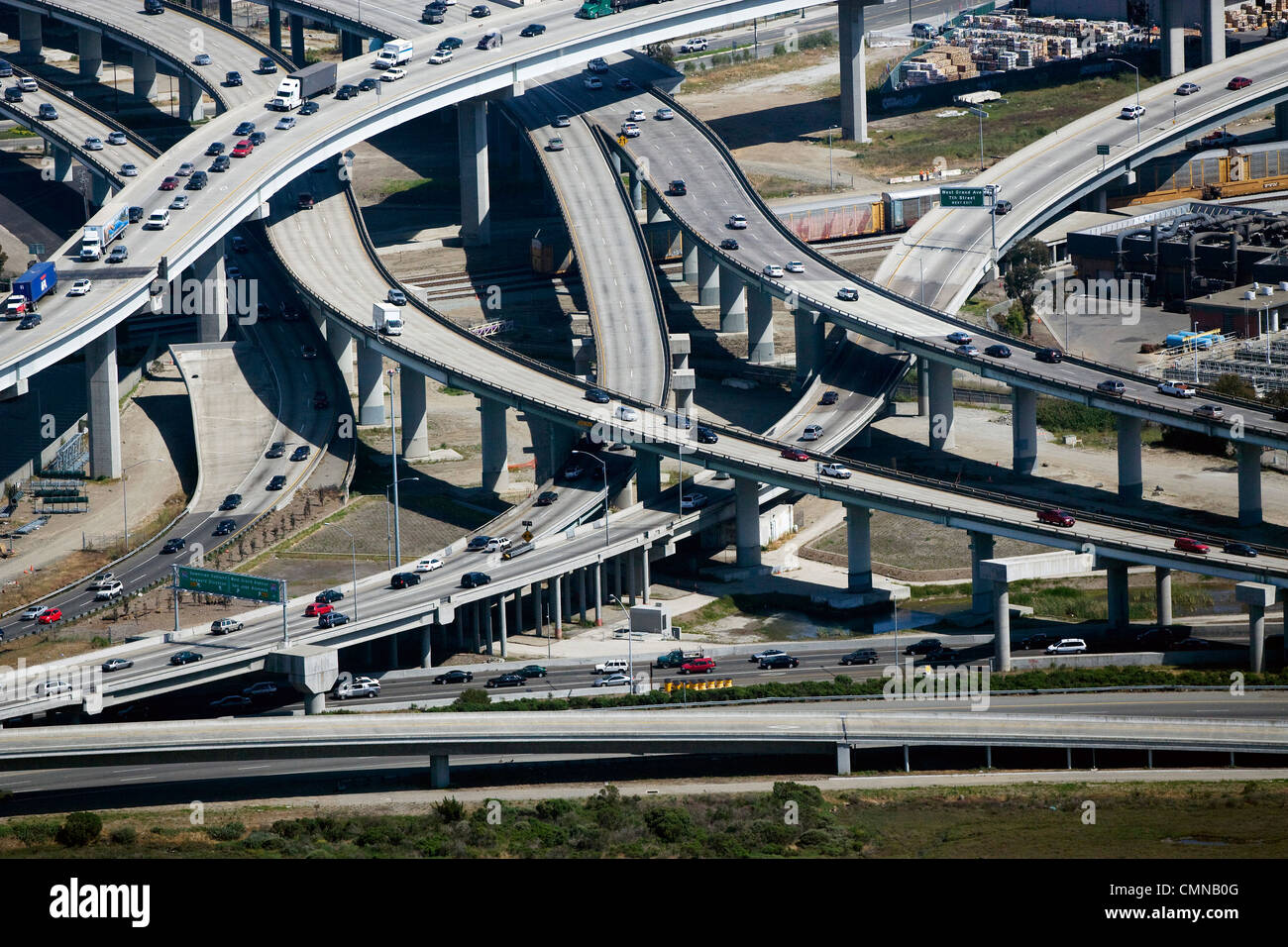 aerial photograph, Emeryville Crescent, I80, I880, I580 freeway