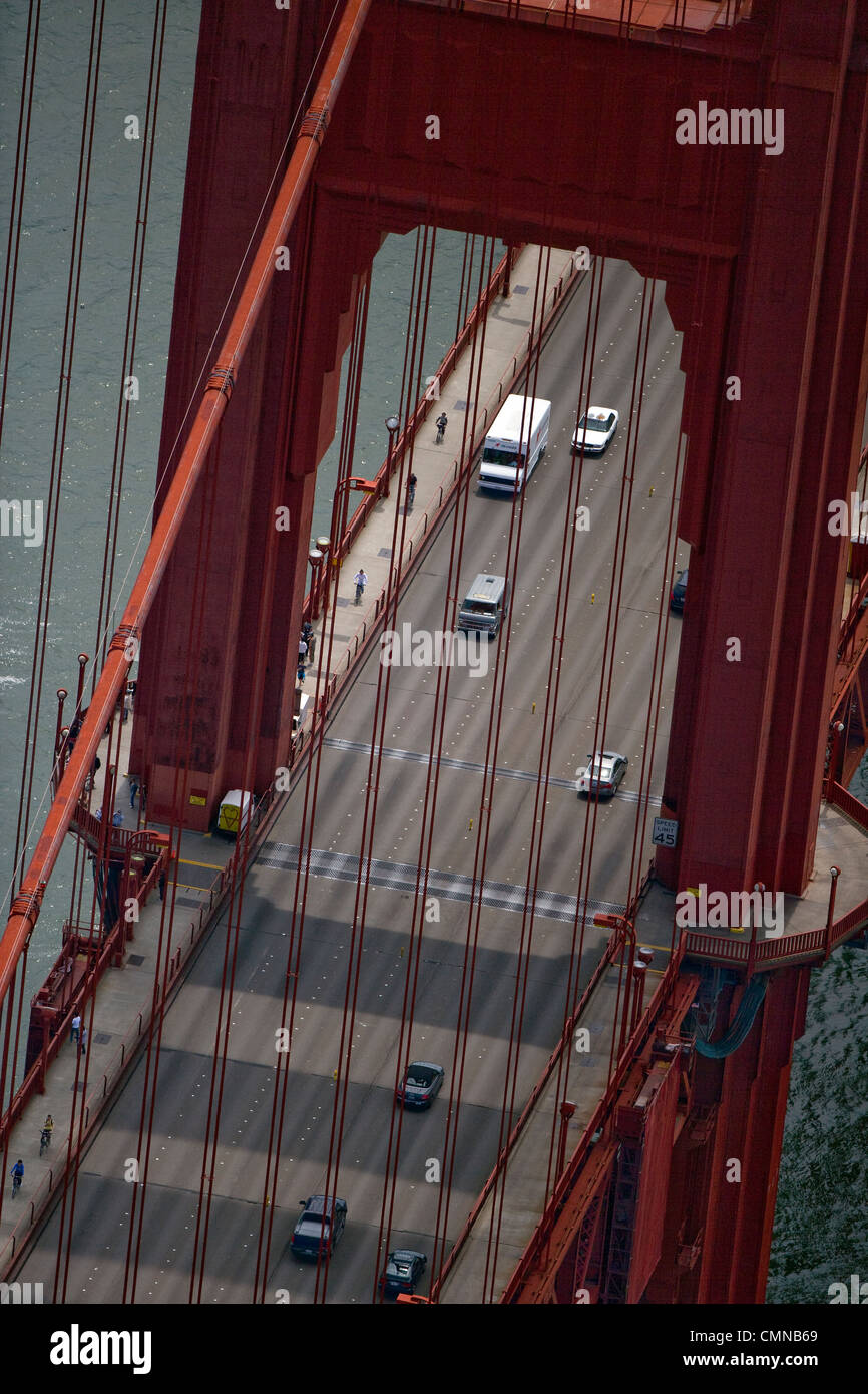 aerial photograph Golden Gate bridge, San Francisco, California Stock Photo