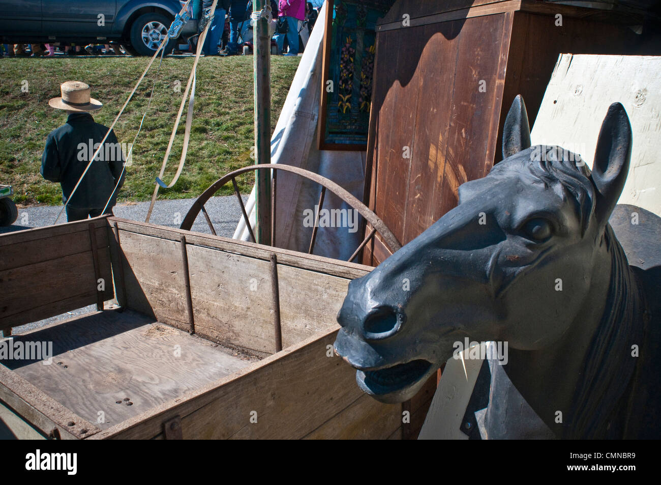 Lancaster County PA Pennsylvania USA Amish farmer, spring mud sale auction Stock Photo