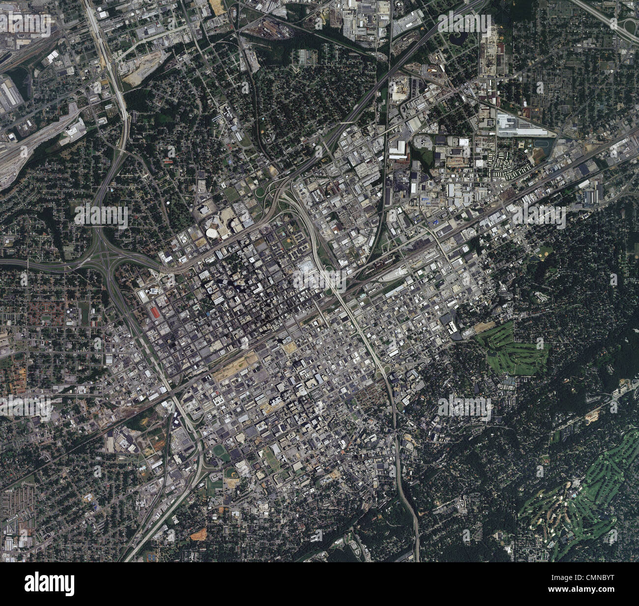 aerial photo map Huntsville Alabama Stock Photo