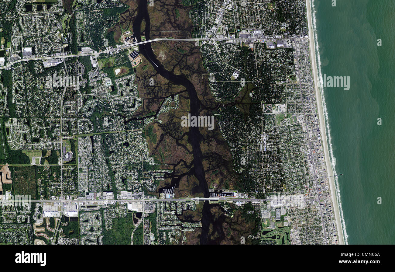 aerial photo map Jacksonville coastline Florida Stock Photo