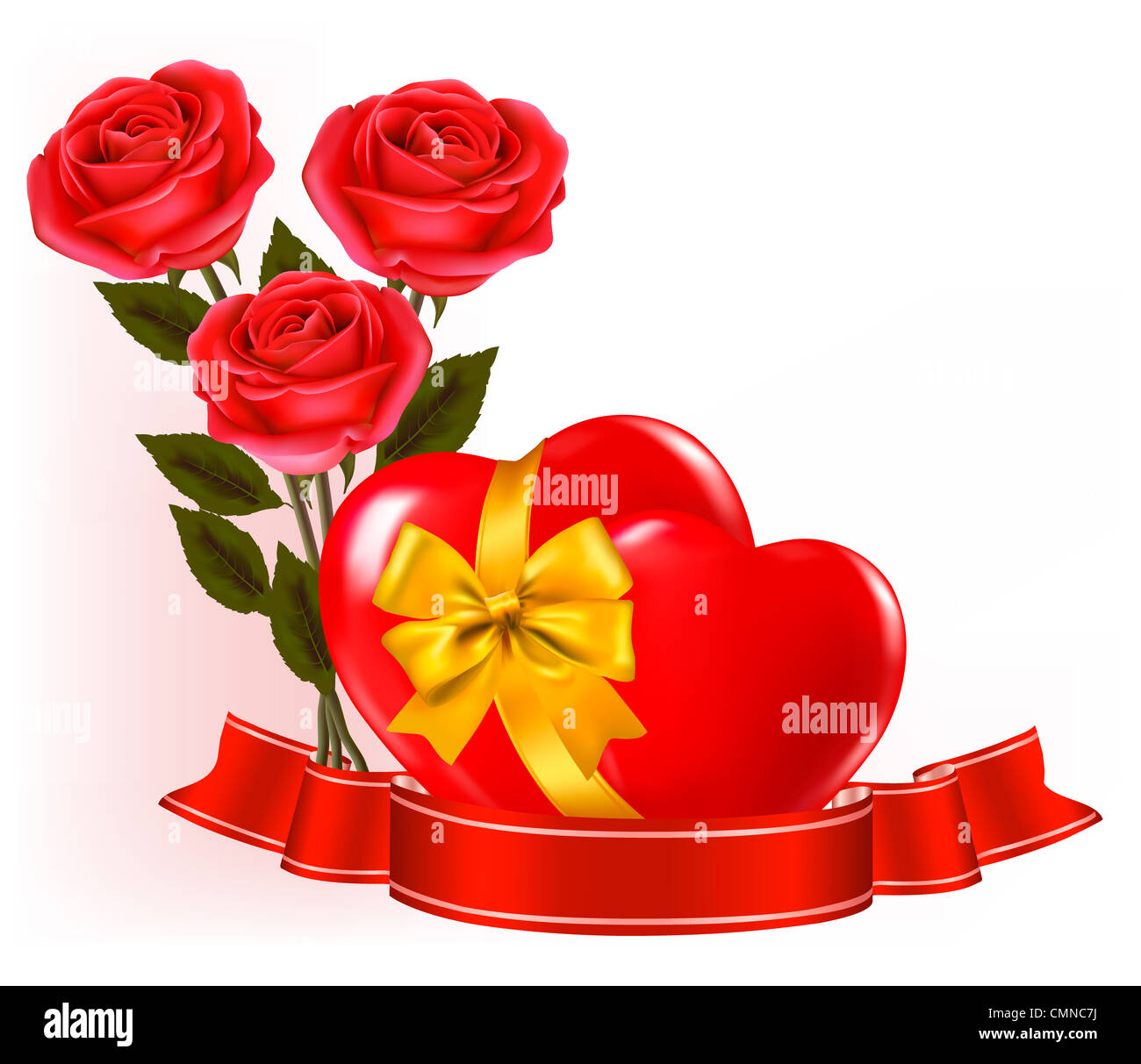 Valentine`s day background. Red roses and heart Stock Photo - Alamy