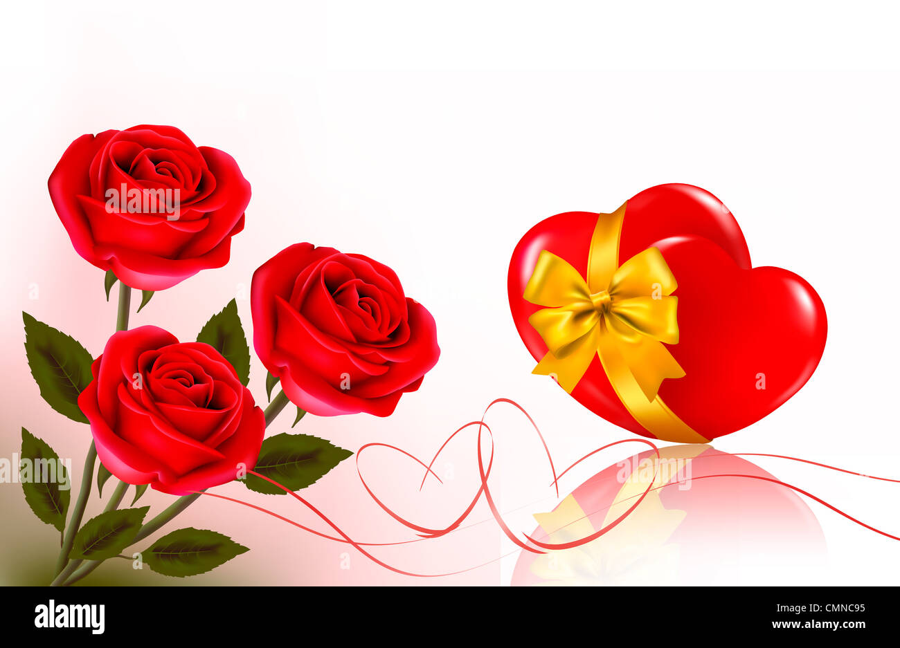 Valentine`s day background. Red roses and heart Stock Photo - Alamy