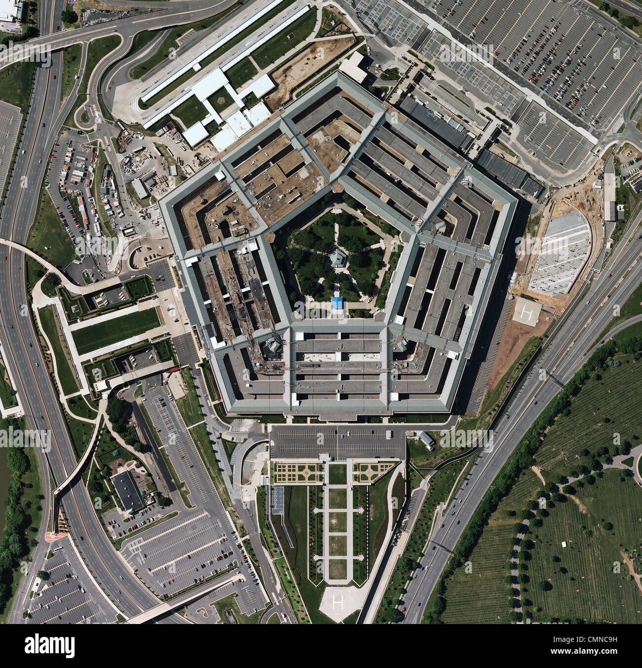 aerial photograph Pentagon, Arlington, Virginia Stock Photo