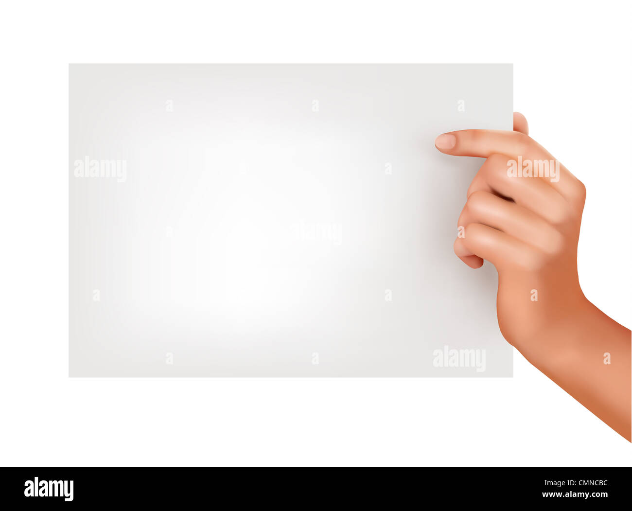 Hand holding piece of paper Stock Photo Alamy