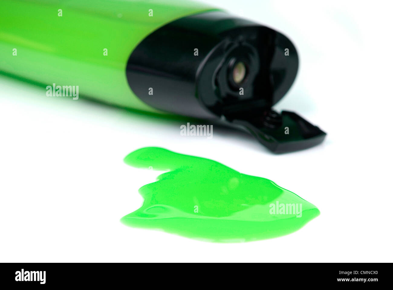 Download Green Colored Shower Gel Bottle And Squeezed Sample Isolated On White Stock Photo Alamy PSD Mockup Templates