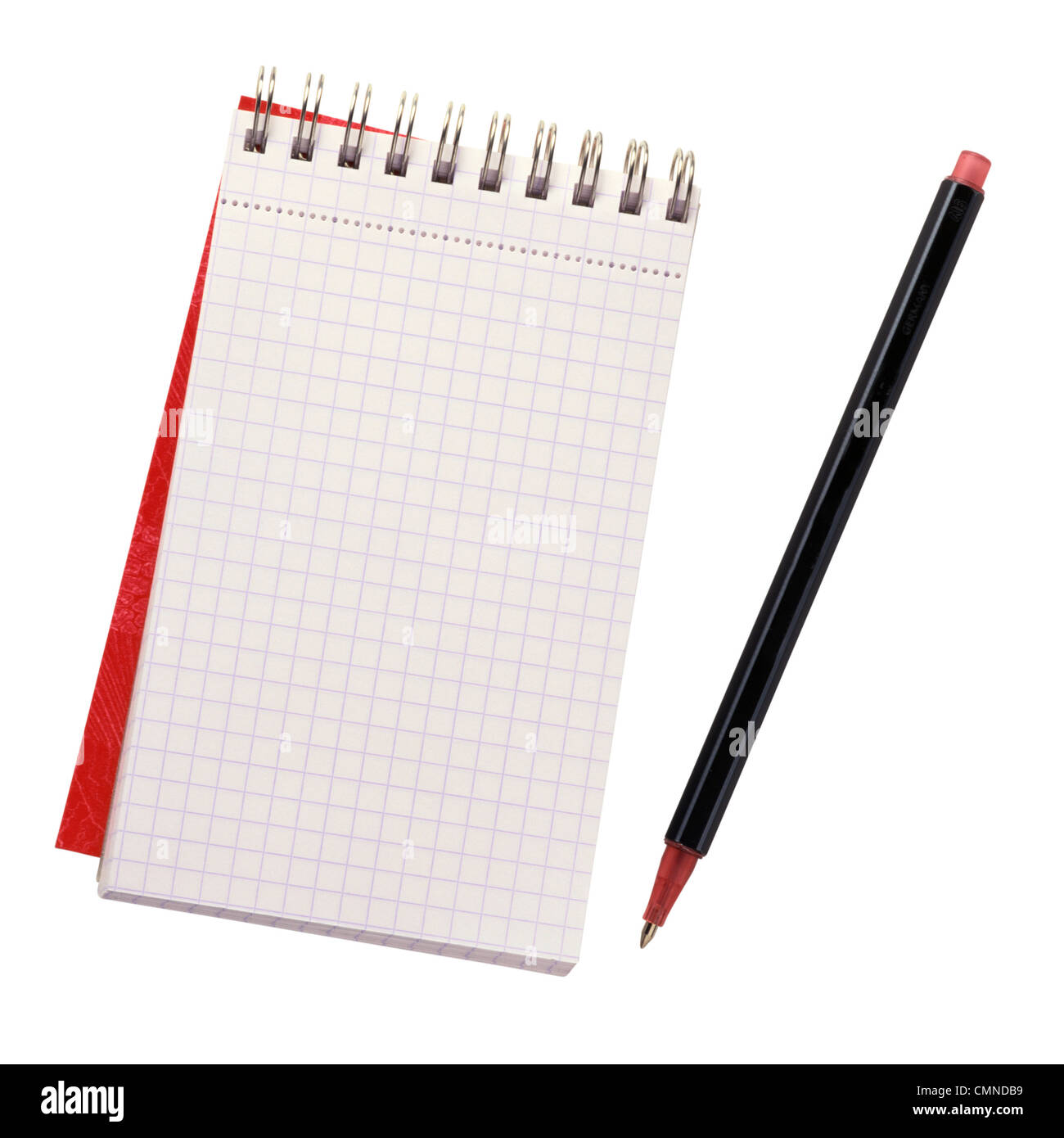 Blank notebook and pen Stock Photo
