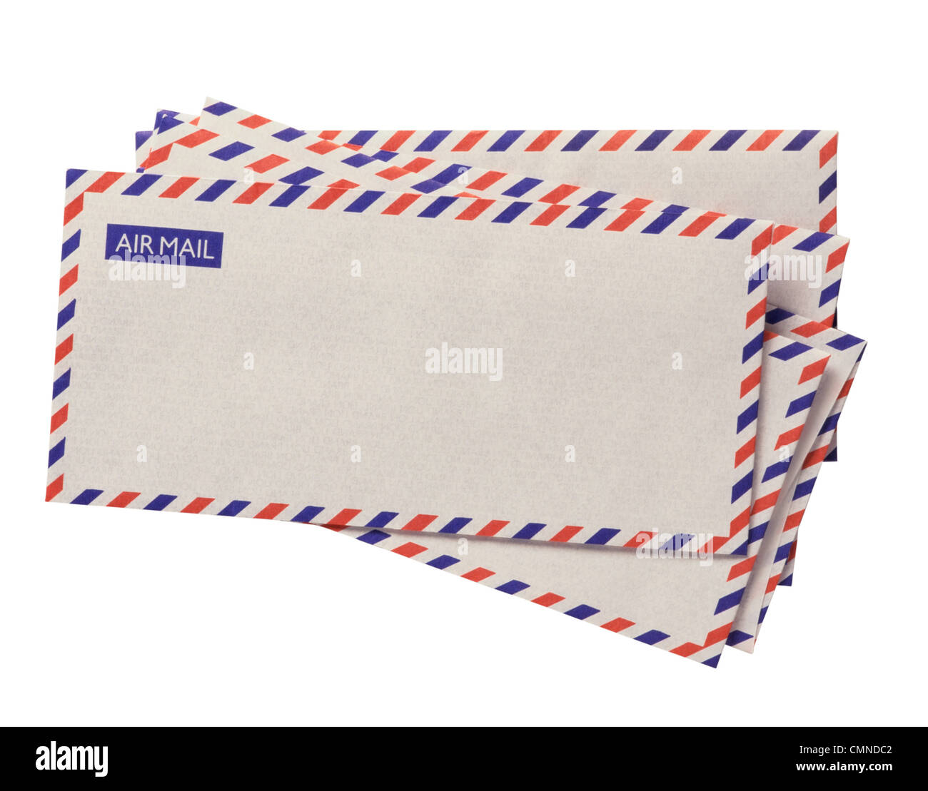Blank Stamped Envelopes on white Stock Photo