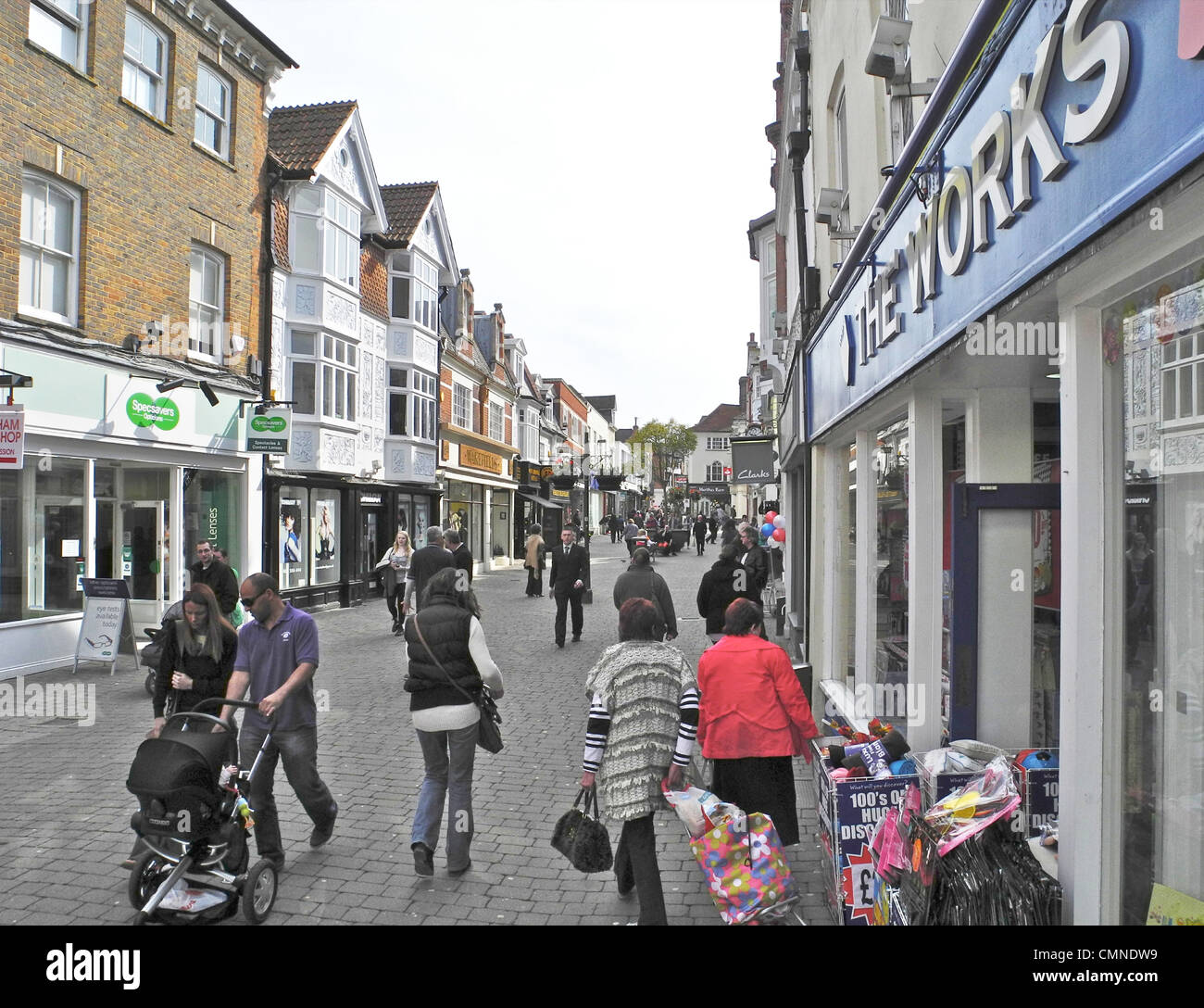 Horsham in West Sussex. This is West Street. Stock Photo