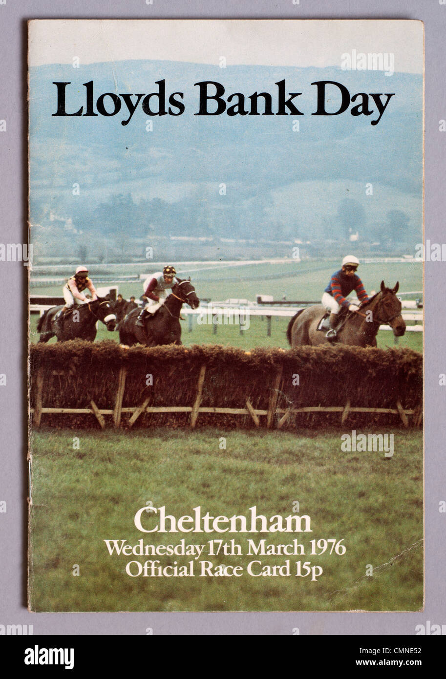 Cheltenham festival race card 1976 stock photo alamy