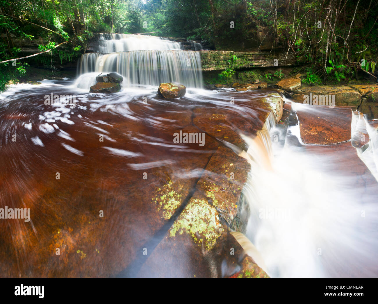 Gulik Falls, edge of southern plateau, Maliau Basin. Sabah's 'Lost World', Borneo. Stock Photo