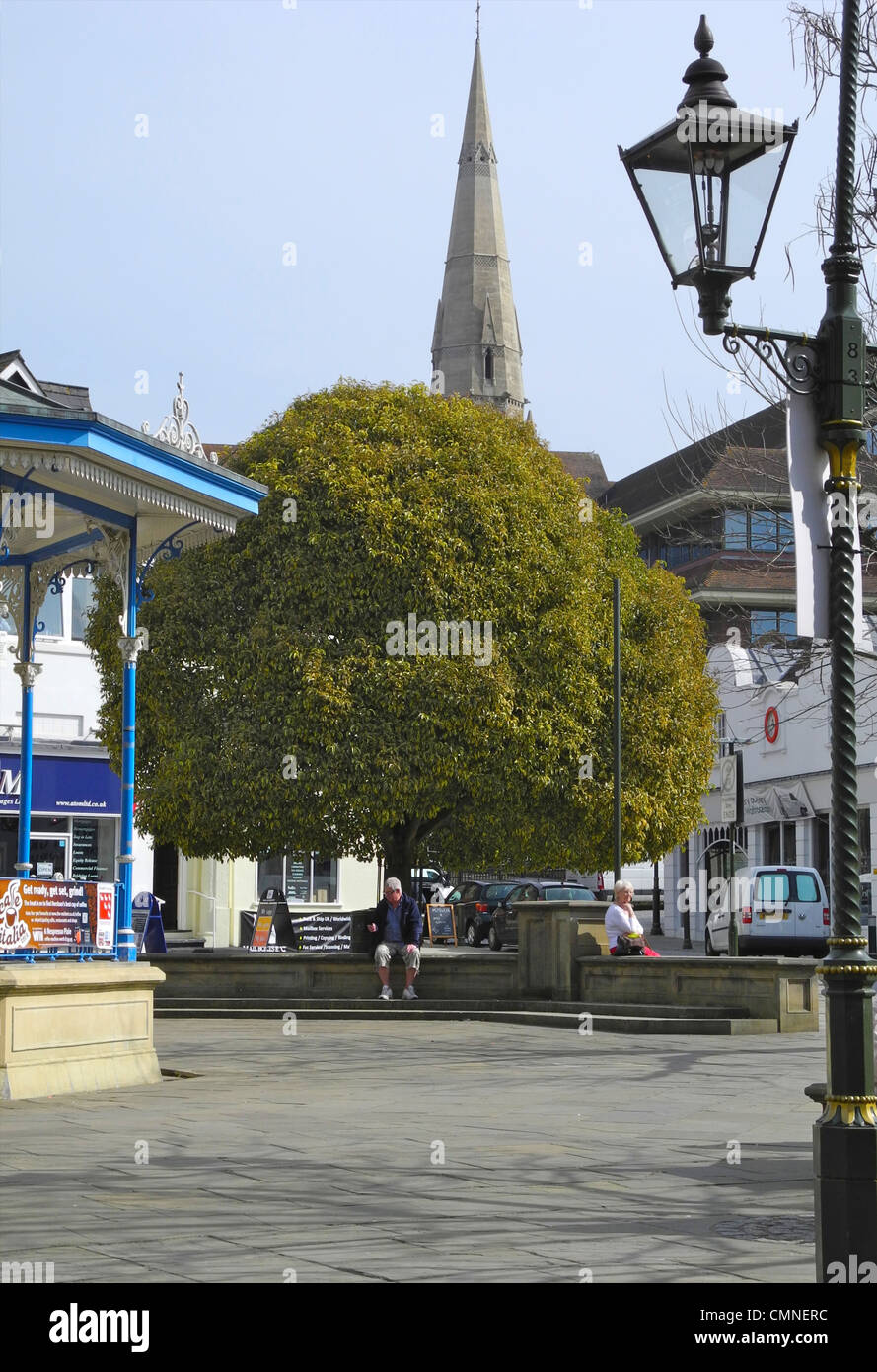 Horsham in West Sussex. This is The Carfax. Stock Photo