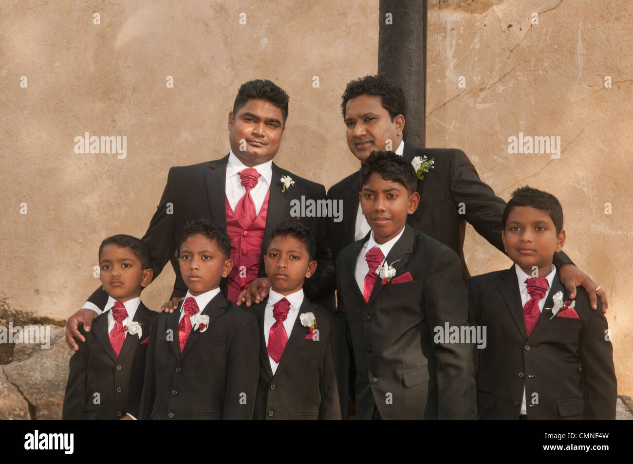 boys at a wedding in Galle, Sri Lanka Stock Photo