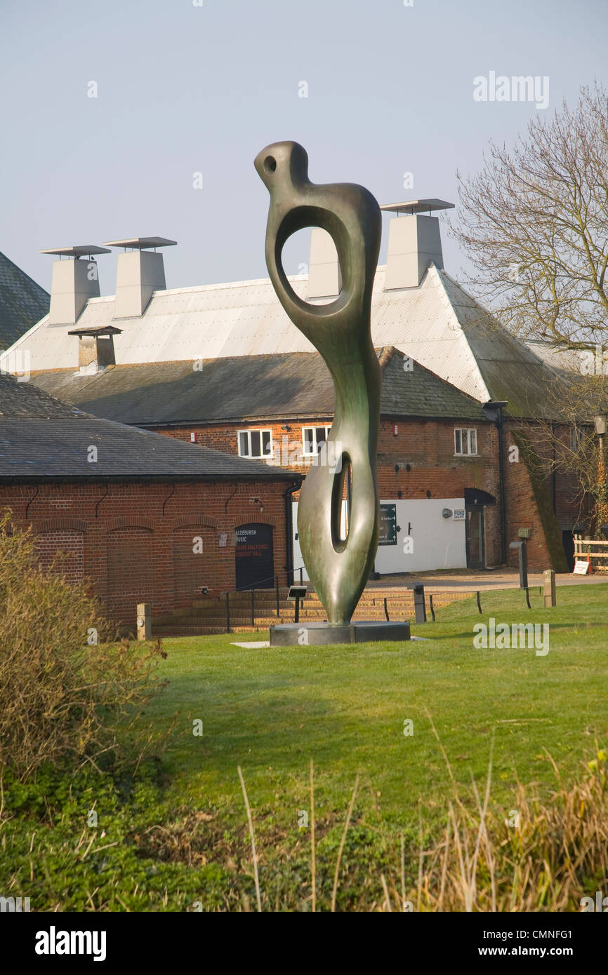 Henry Moore sculpture ' large Interior Form' 1981-82 at Snape Maltings, Suffolk, England Stock Photo