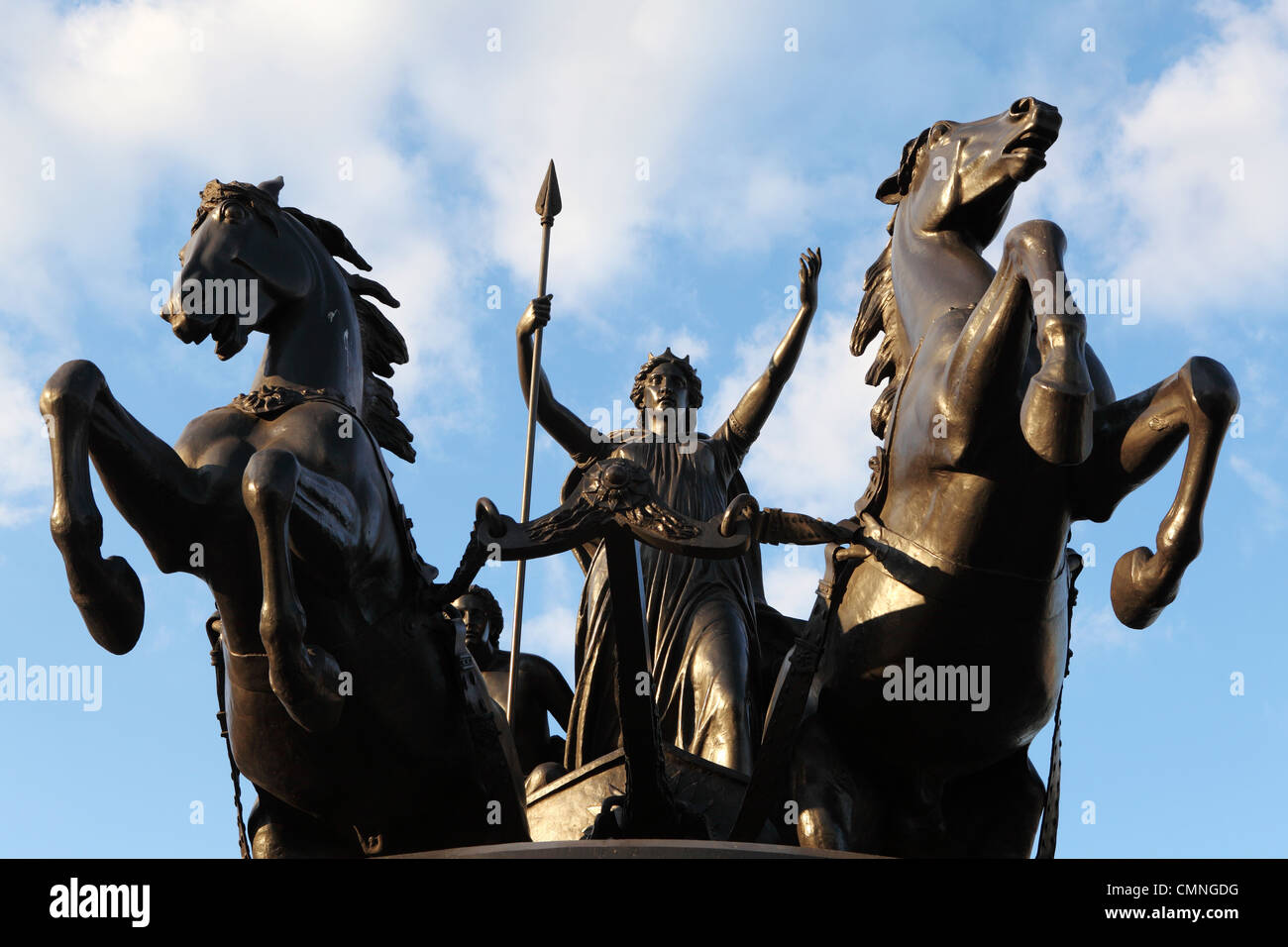 Boadicea (Boudicca) monument at the Thames Embankment in London, England. Stock Photo