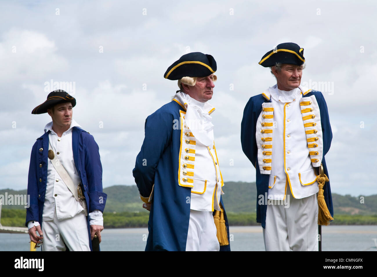 Reenactment of Captain Cook's landing at Cooktown. Cooktown