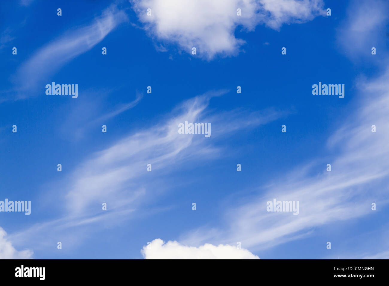 Blue sky with cirrus clouds as background Stock Photo