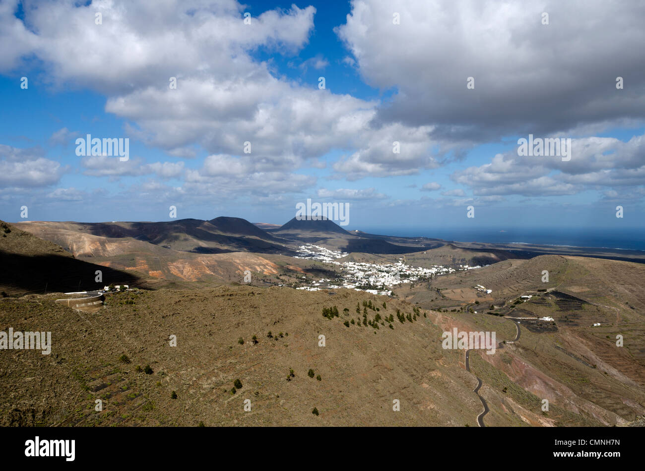Tabayesco village seen from Mirador del Rio Lanzarote, Canary Islands