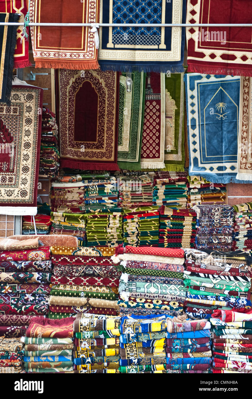 Asia Saudi Arabia Jeddah, Souk Al Alawi Carpets Stock Photo