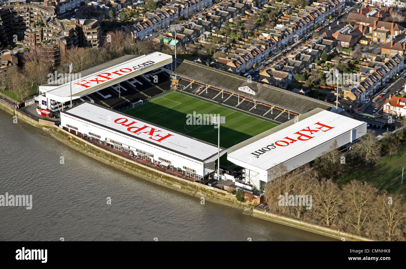 Aerial View Of Craven Cottage Football Ground Home Of Fulham Fc Stock Photo Alamy