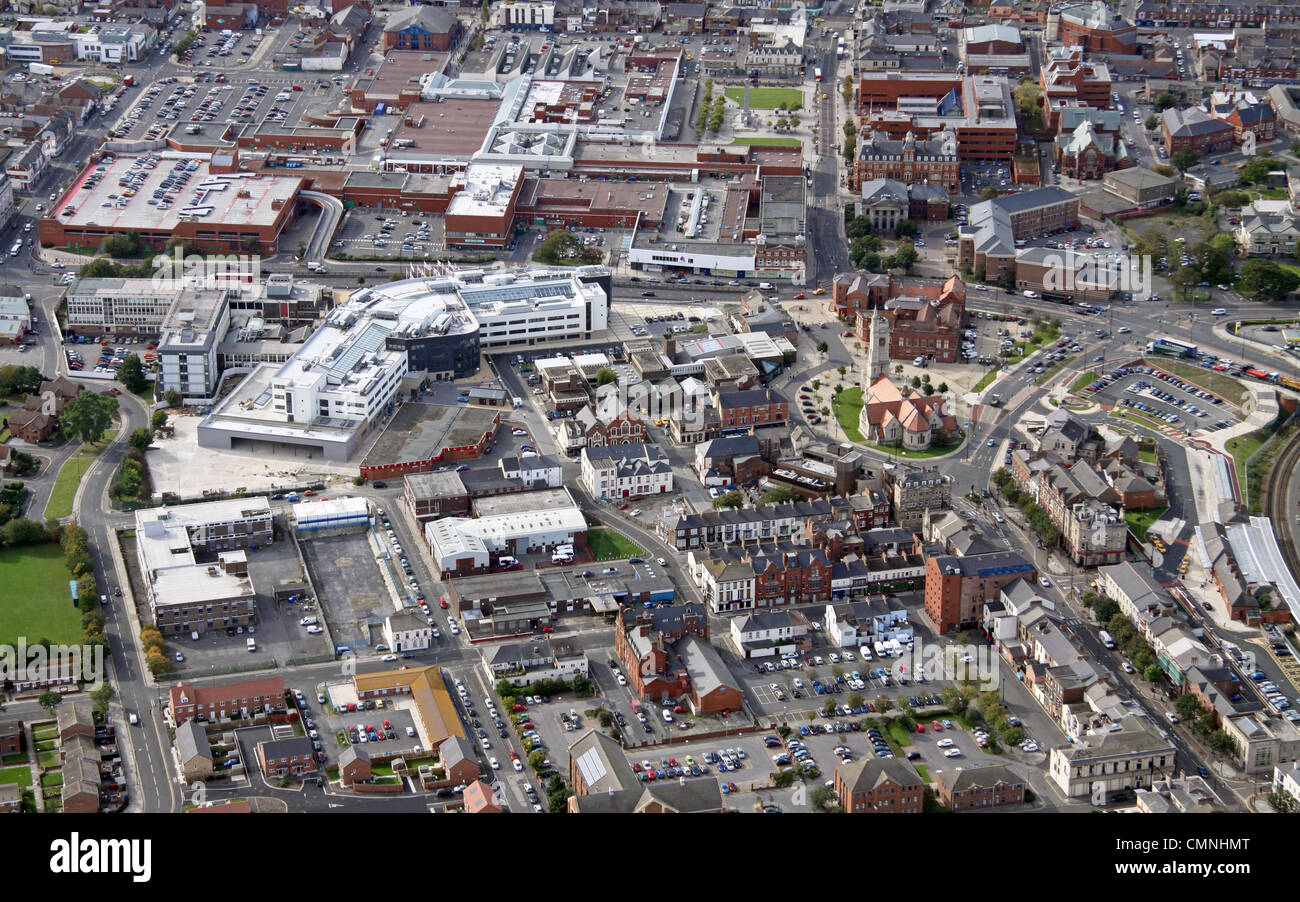 aerial view of Hartlepool town centre Stock Photo