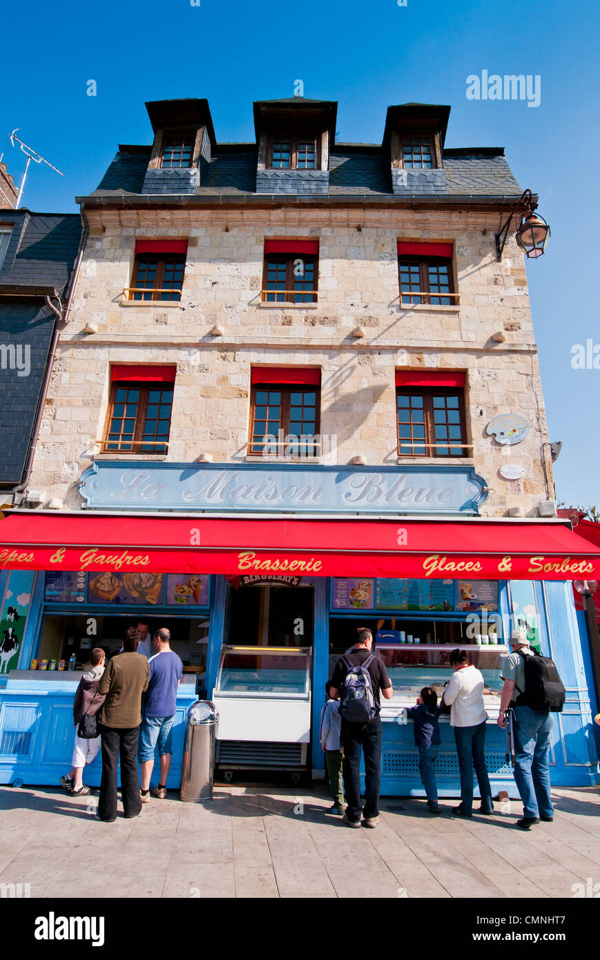 Maison Bleue, Honfleur, Normandy, France, Europe Stock Photo