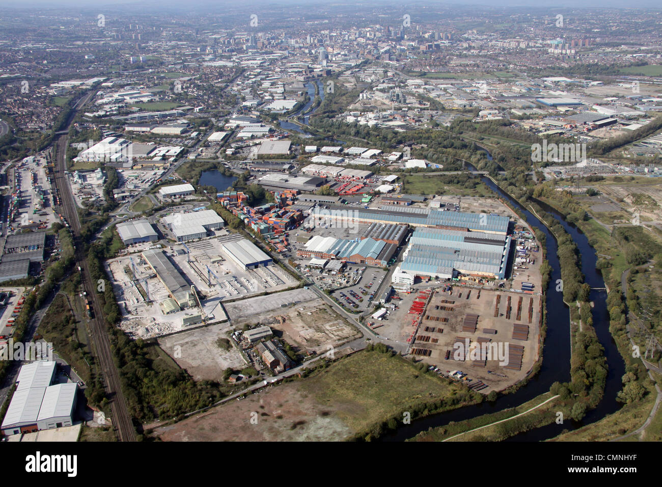 Aerial view of Haigh Park Road, Leeds Stock Photo