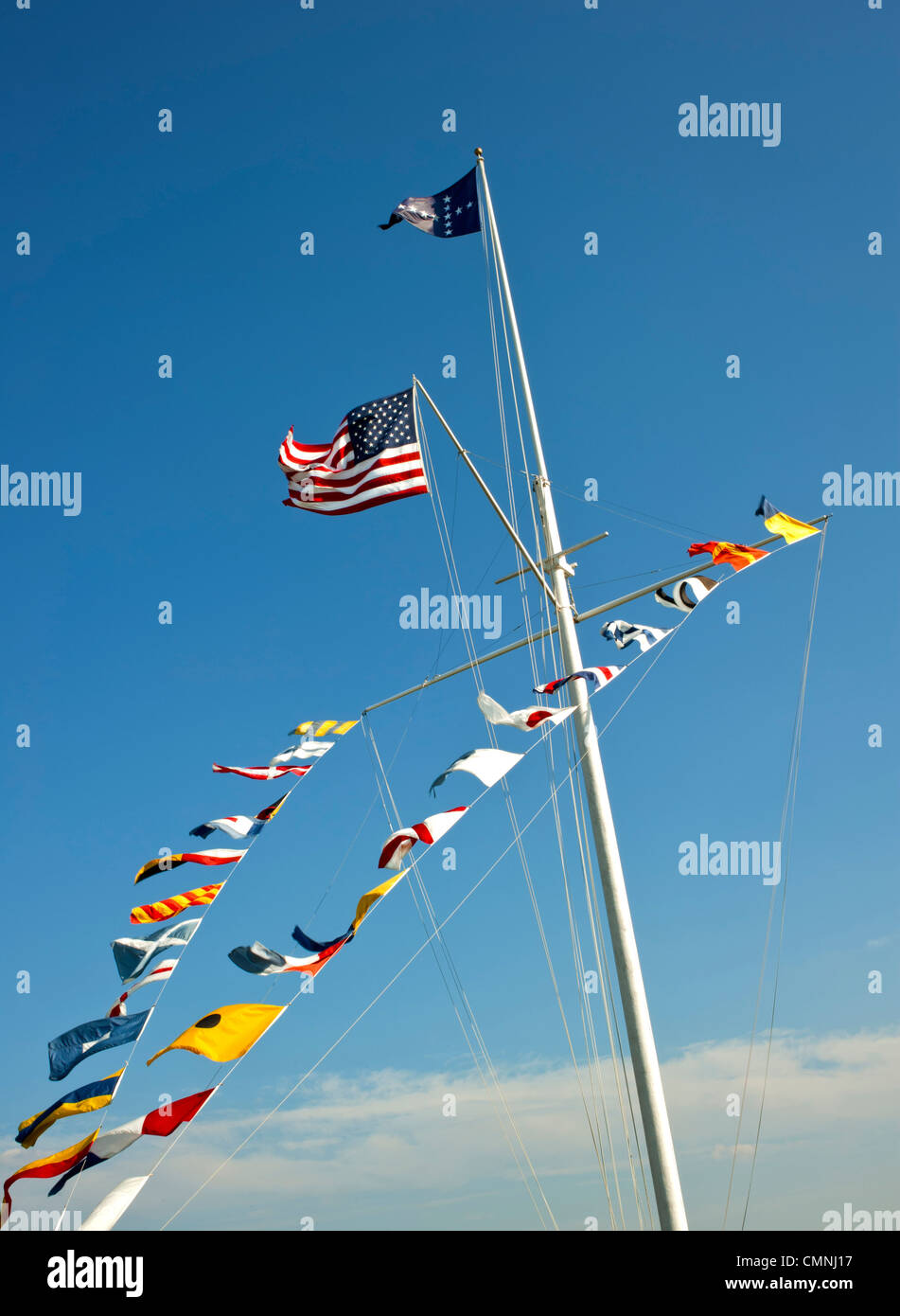 sailing flags Stock Photo