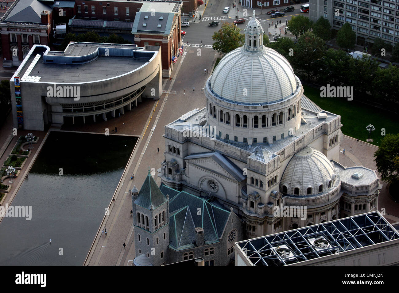 Boston's panoramic view as it is seen from Prudential tower in winter ...