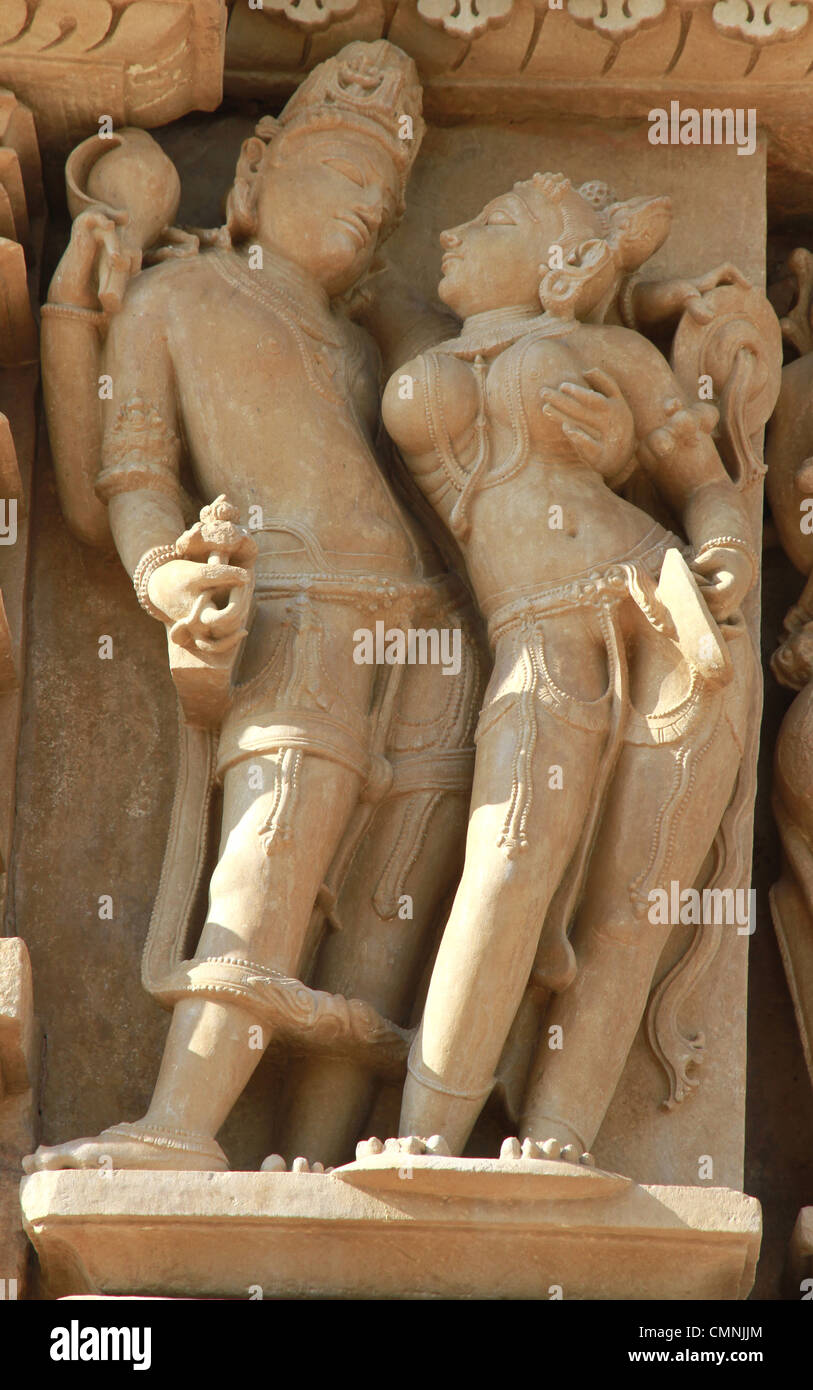 Khajuraho Temple Carving Stock Photo