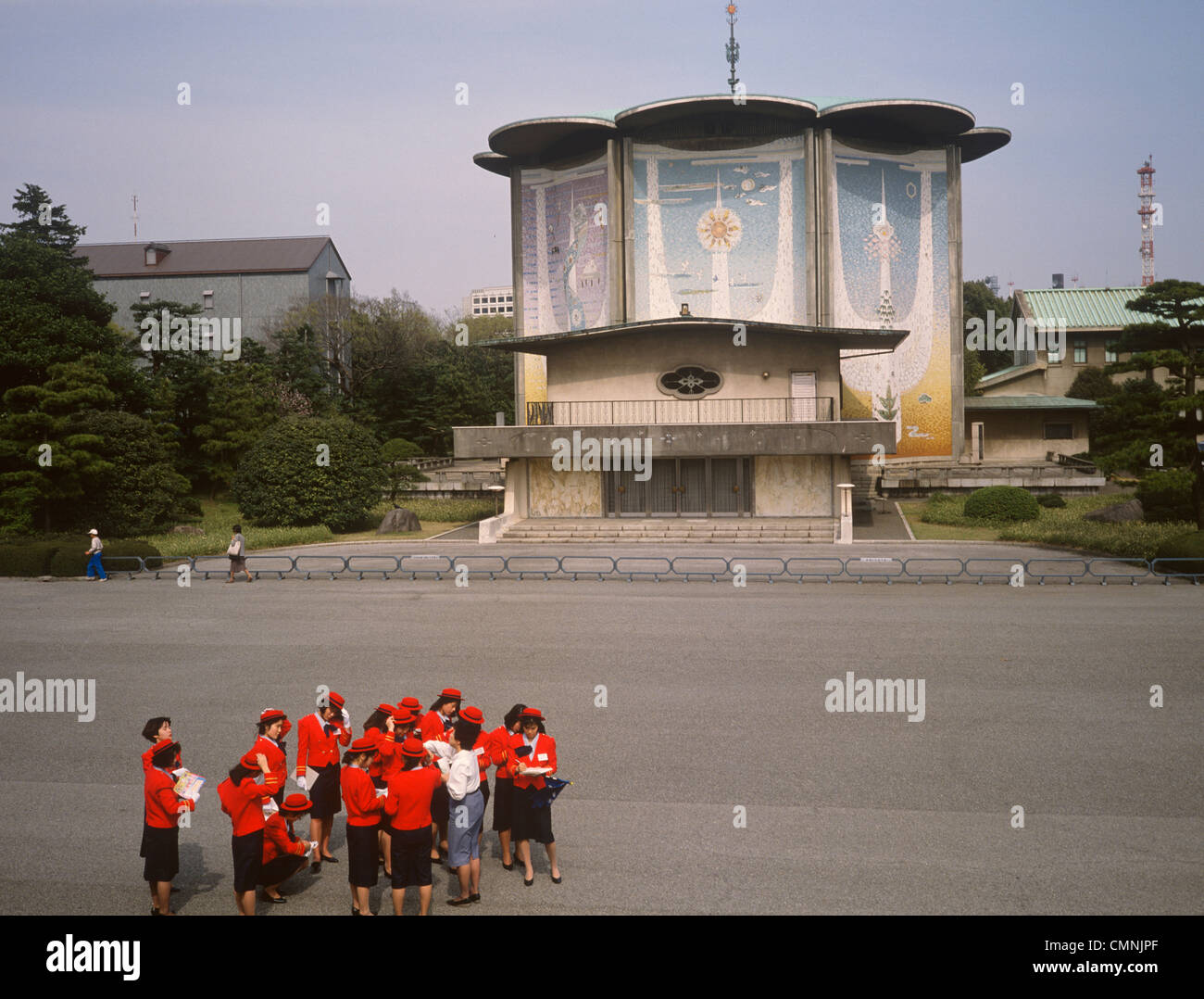 Japan Tokyo Imperial Palace Imperial Family Archive building Trainee tour guides  Stock Photo