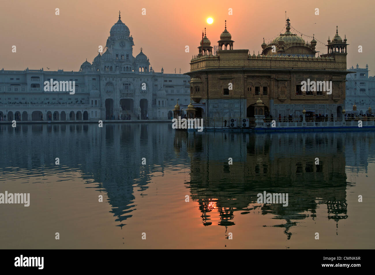 The Golden Temple, also known as Harmindar Sahib, the most sacred place of the Sikhs in Amritsar, Punjab, India. Stock Photo