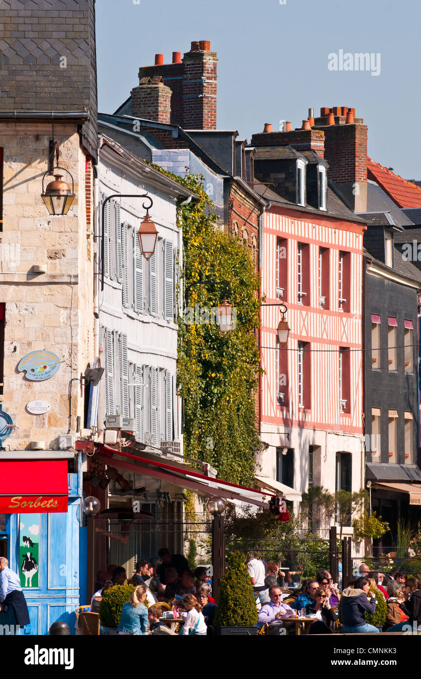 Maison Bleue, Honfleur, Normandy, France, Europe Stock Photo