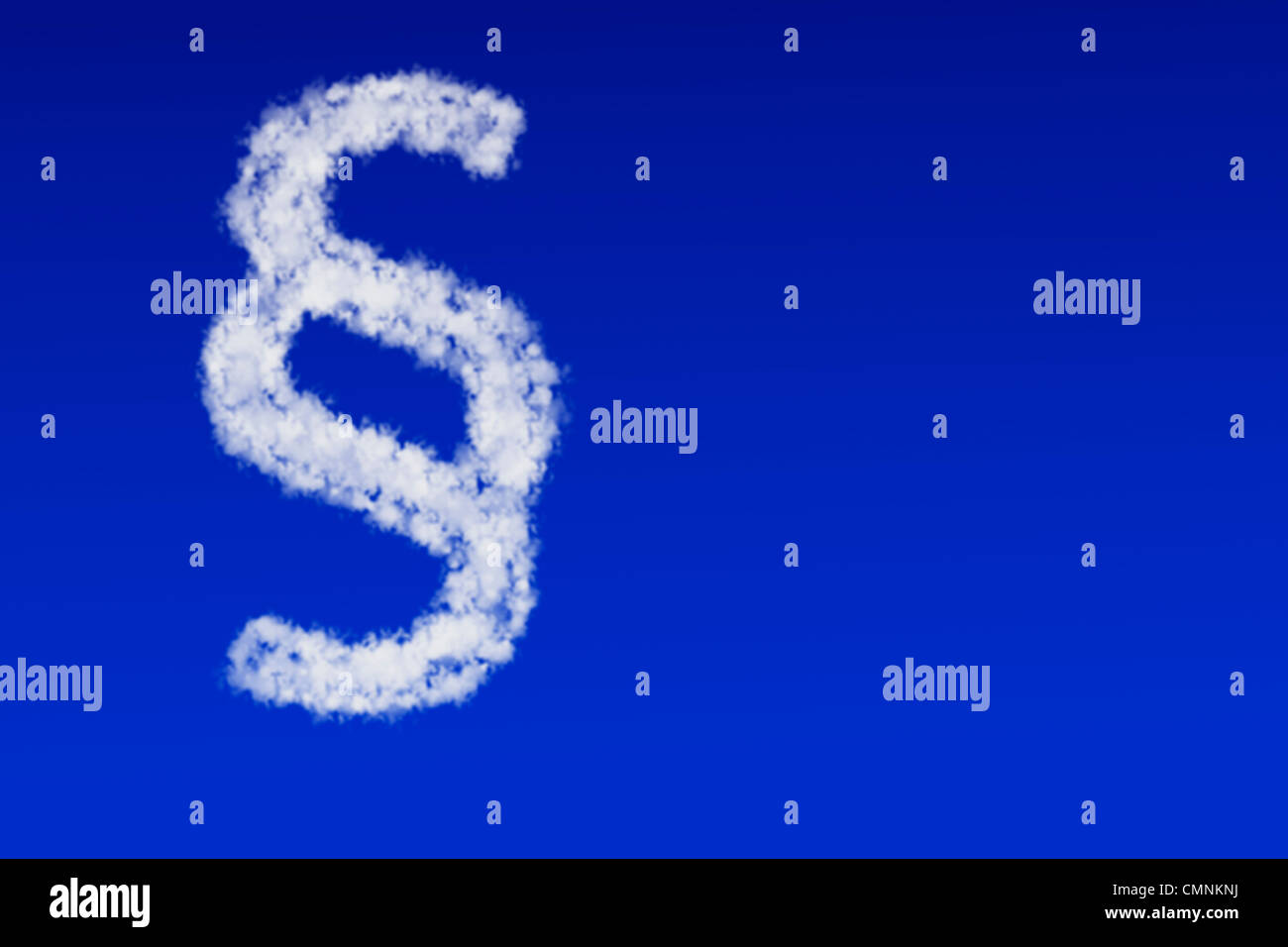 Clouds in the form of a Paragraph sign floating in the blue sky Stock Photo