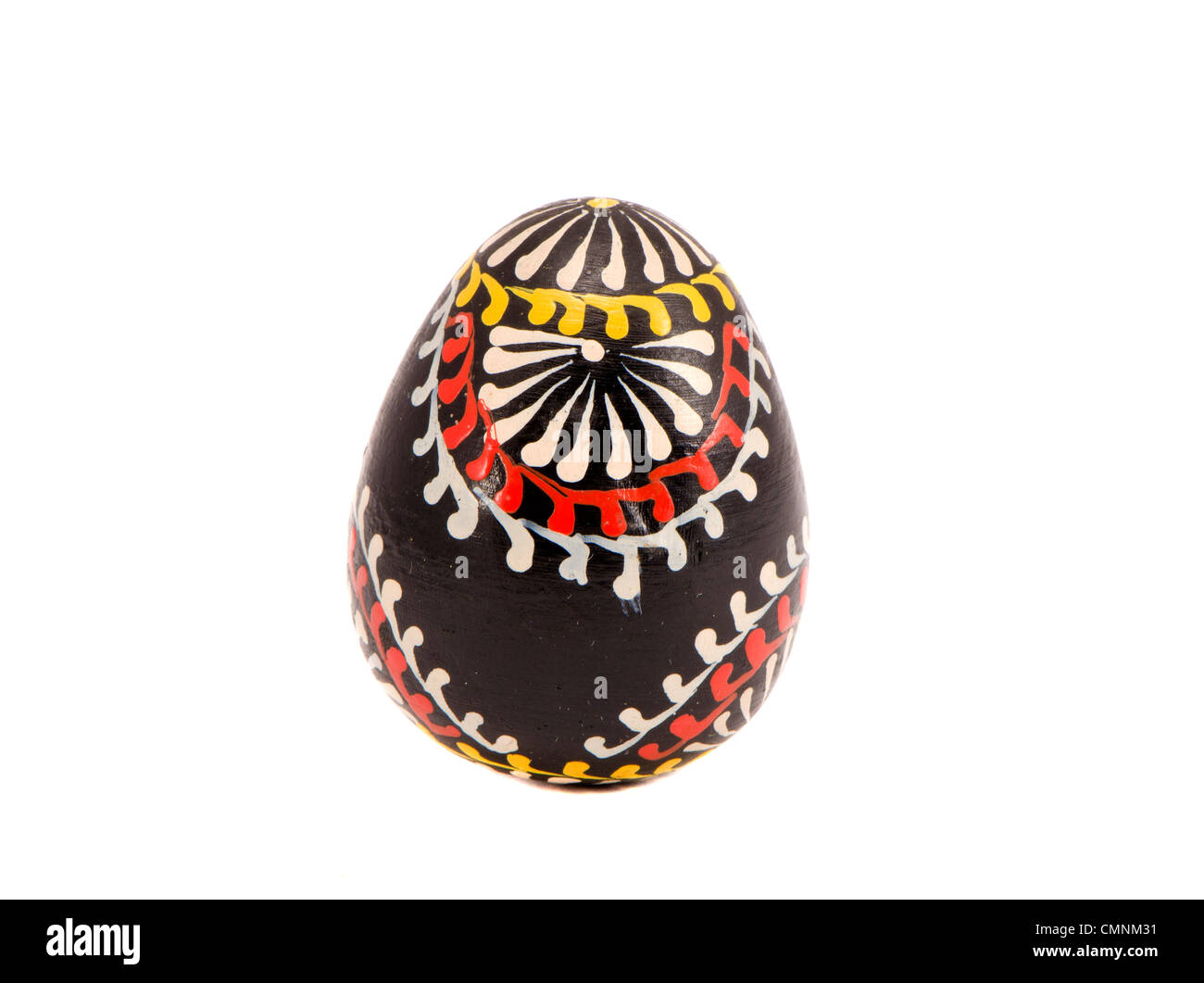 isolated on white painted and wooden easter egg Stock Photo - Alamy