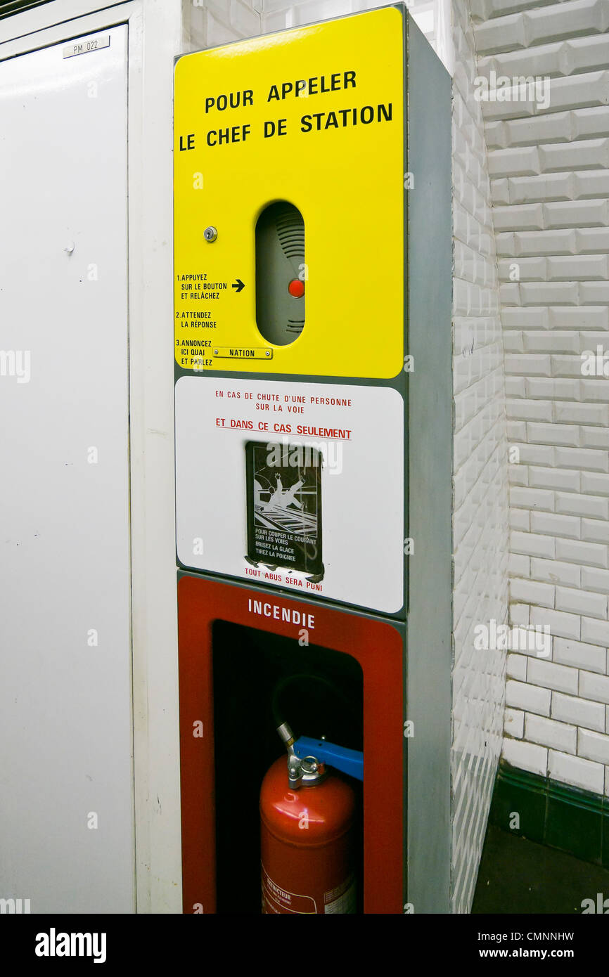 Subway emergency call station Paris France Europe Stock Photo Alamy