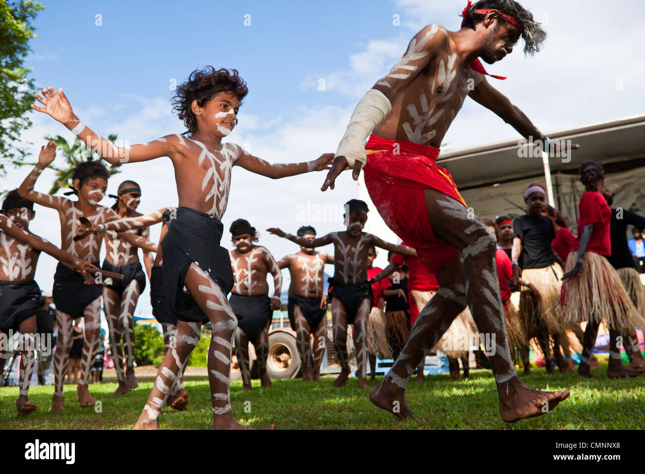 Indigenous dancers during the Cooktown Discovery Festival. Cooktown, Queensland, Australia Stock Photo