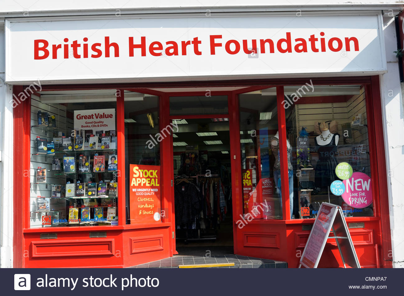 British Heart Foundation Charity Shop Stock Photos & British Heart