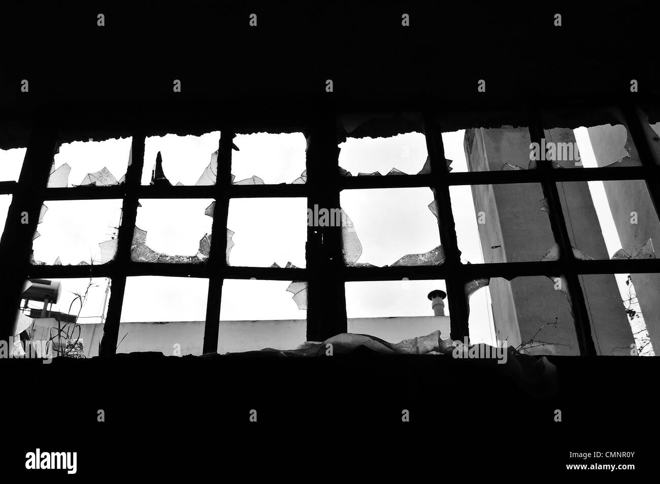 Stained glass window Black and White Stock Photos & Images - Alamy