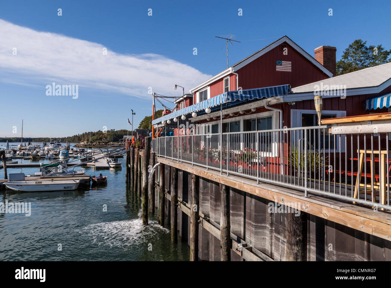 Freeport Town Wharf area at South Freeport harbor, South Freeport, Maine. Stock Photo
